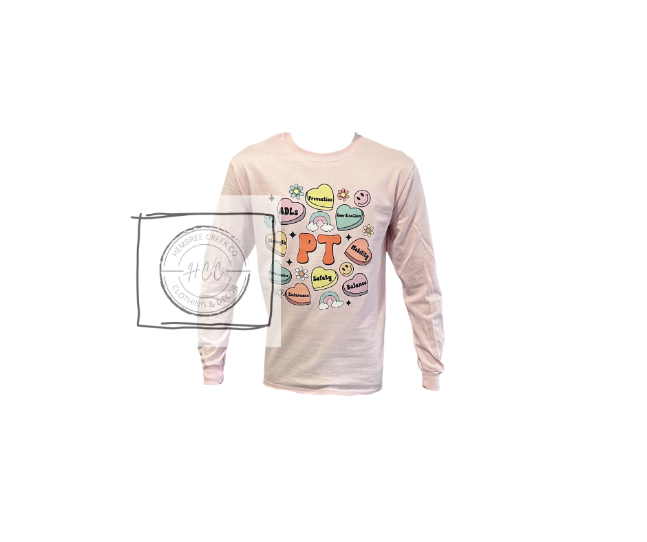 Therapy: PT Heart & Rainbow Long Sleeve T-Shirt