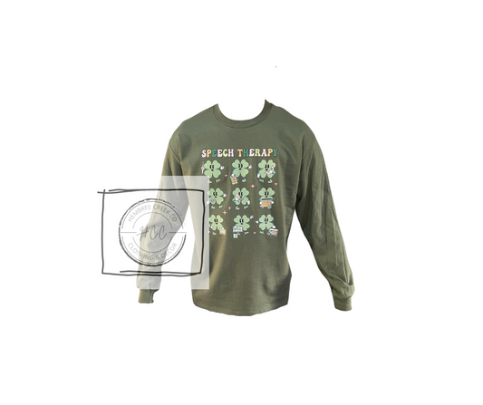 Speech Therapy Shamrocks Long Sleeve T-Shirt